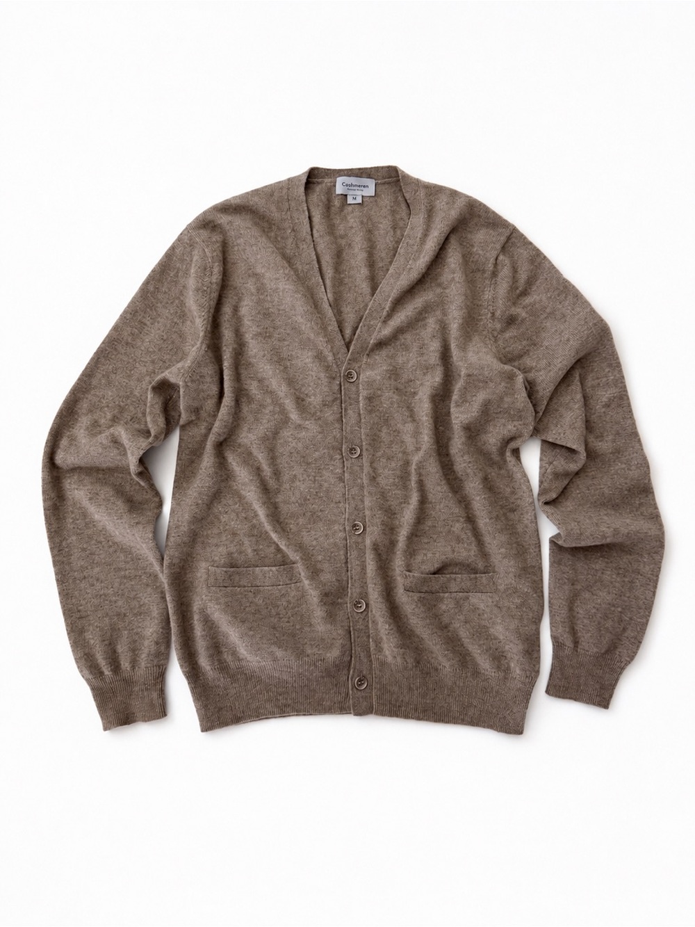 Cashmeren 100% Cashmere Cardigan Sweater Men’s Size M Beige Taupe Button Front